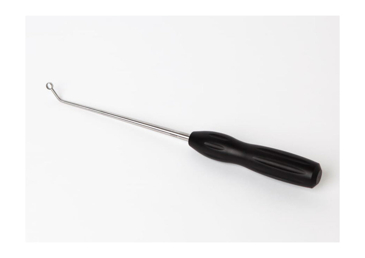 Stainless Steel Ear Curette Ear Wax Removal Loop with Ergonomic Black Handle