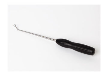Stainless Steel Ear Curette Ear Wax Removal Loop with Ergonomic Black Handle